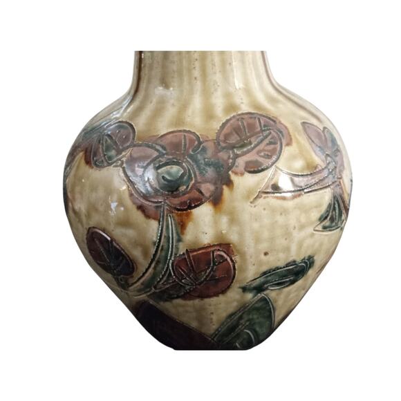 Vintage Otagiri OMC Japan Vase Stoneware 11.5" MCM Earth Tones Bird Tan Brown - Picture 2 of 13